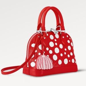 NIB Louis Vuitton alma bb rouge lv x yk infinity dots red